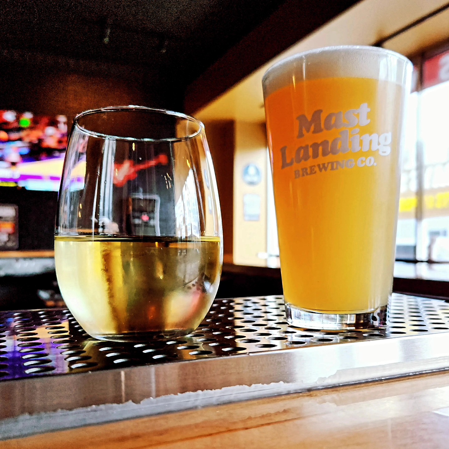 The bar at Paper City Barbecue