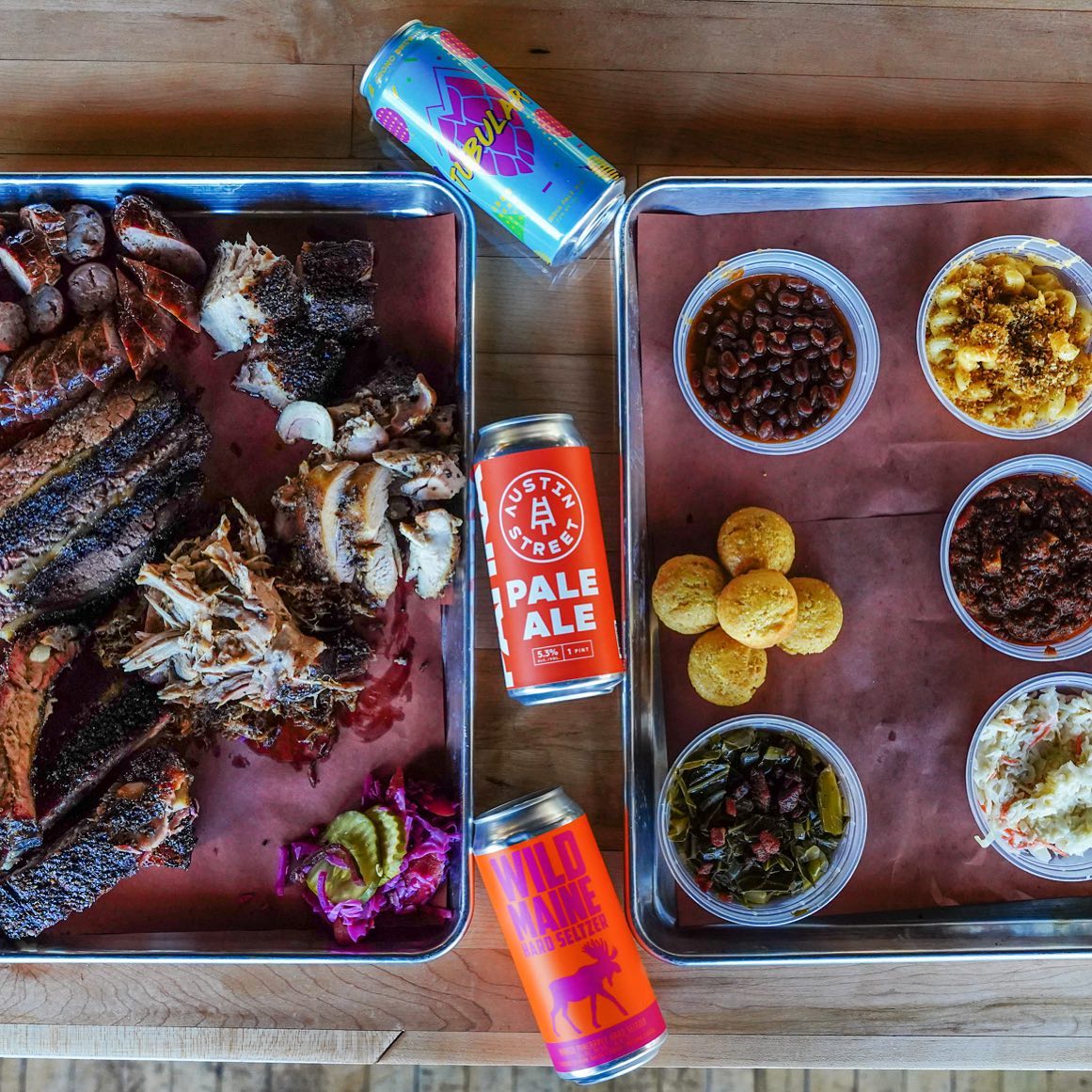 Smoked meats with a cold beer